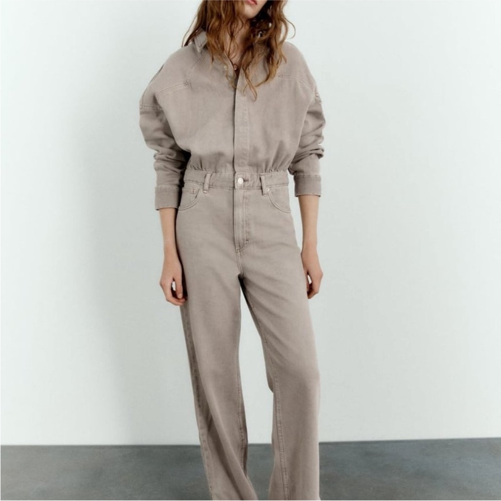 Zara TRF Denim Jumpsuit